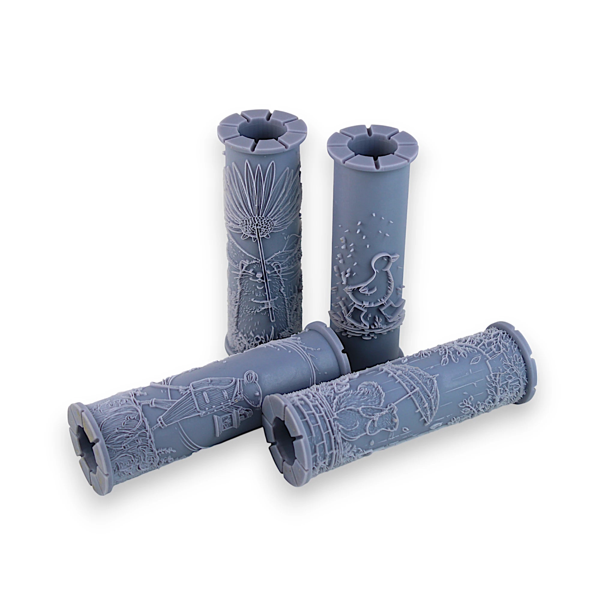 Storybook Clay Texture Roller Set #01 - Cozy Critters and Windy Weather (4