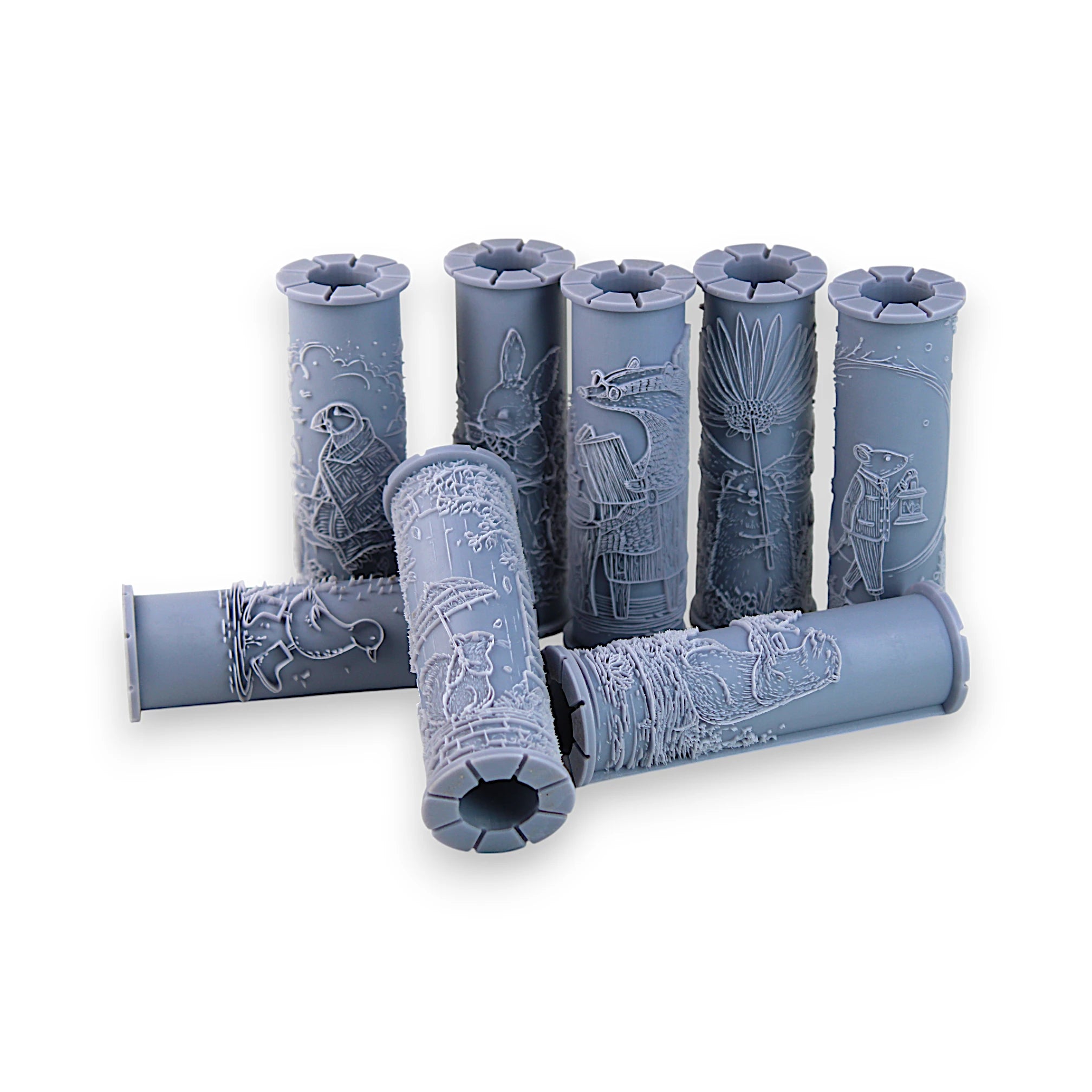 Storybook Clay Texture Roller Set #01 - Cozy Critters and Windy Weather (4