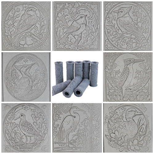 Bird Clay Texture Roller Set #02 - Songbird & Waterbird (4")
