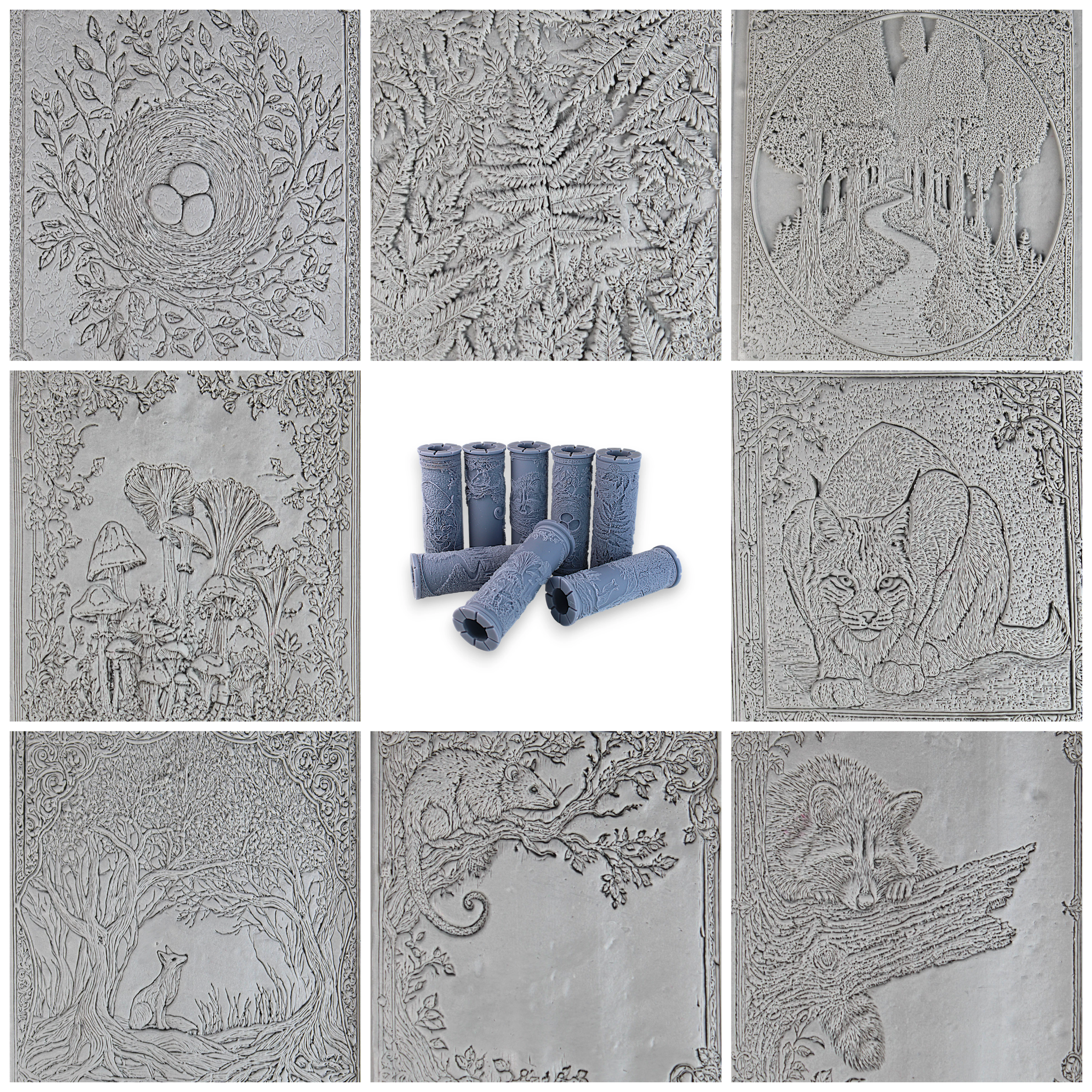 Forest Clay Texture Roller Set #01 - Forest Features & Woodland Life (4