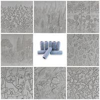 Seamless Meadow Clay Texture Roller Set #01 - Field and Forest & Floral Foliage (4
