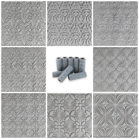 Seamless Clay Texture Roller Set #03 - Nouveau Garden & Geometric Bloom (4