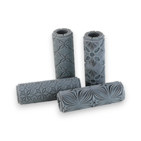 Seamless Clay Texture Roller Set #03 - Nouveau Garden & Geometric Bloom (4")