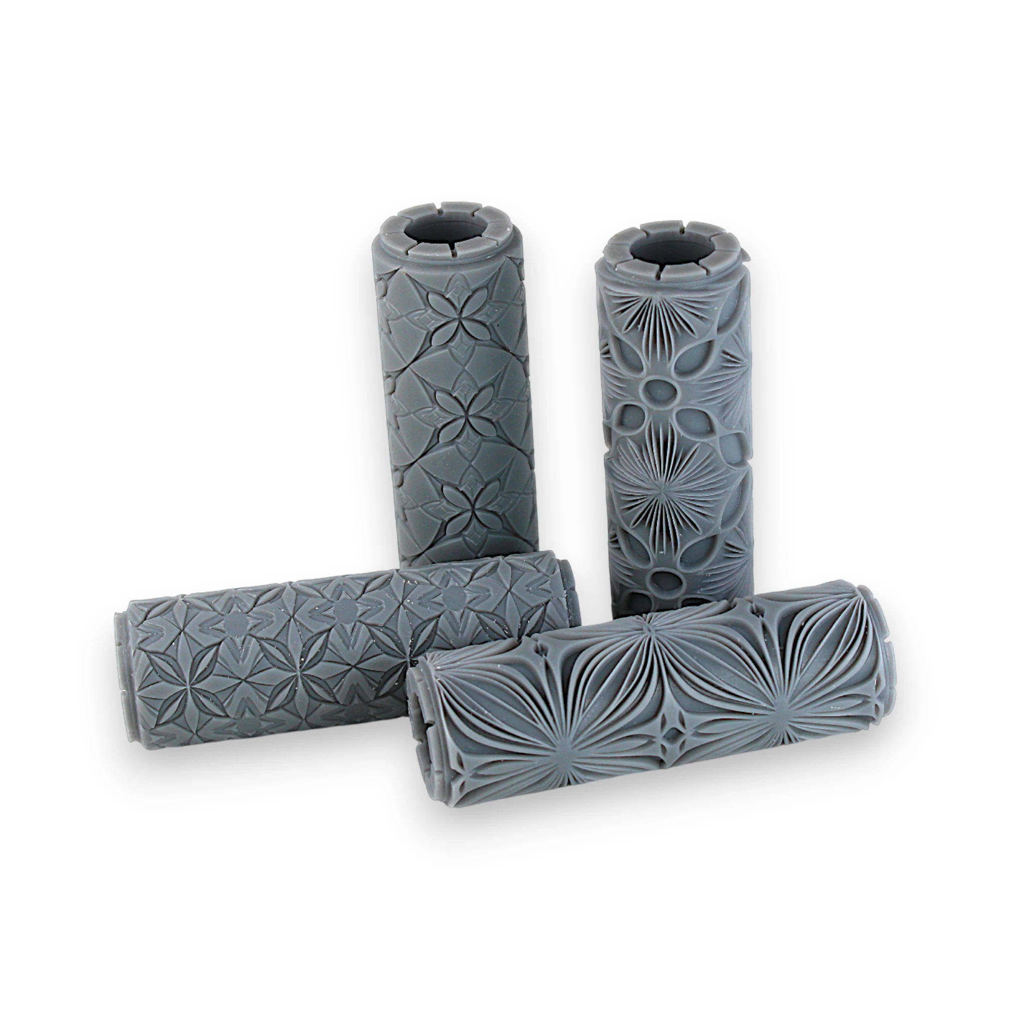 Seamless Clay Texture Roller Set #03 - Nouveau Garden & Geometric Bloom (4