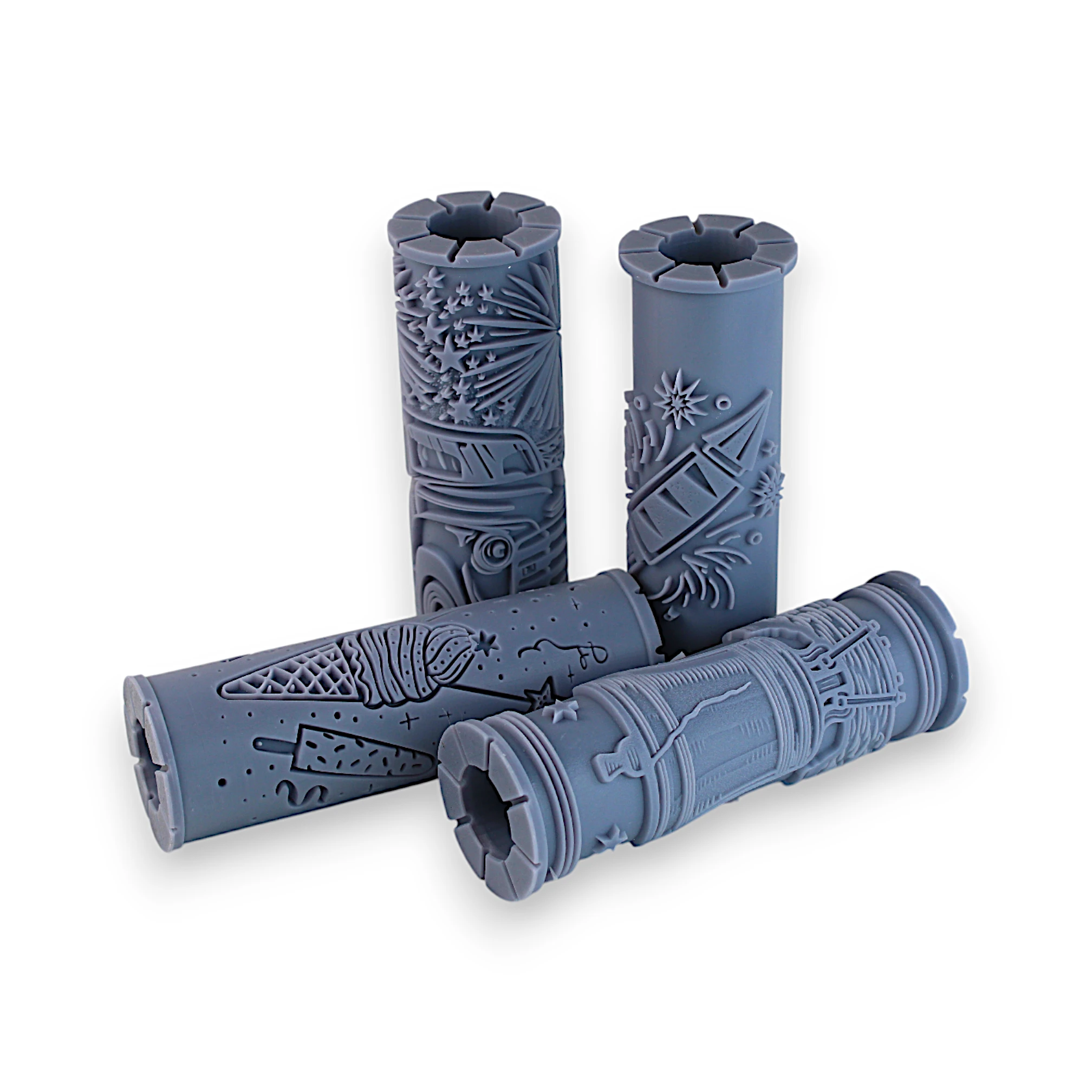 America Clay Texture Roller Set #01 - Stars & Stripes and Americana Icons (4