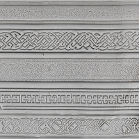 Seamless Border Clay Texture Roller Set #01 - Celtic Knotwork & Garden Reverie (4")