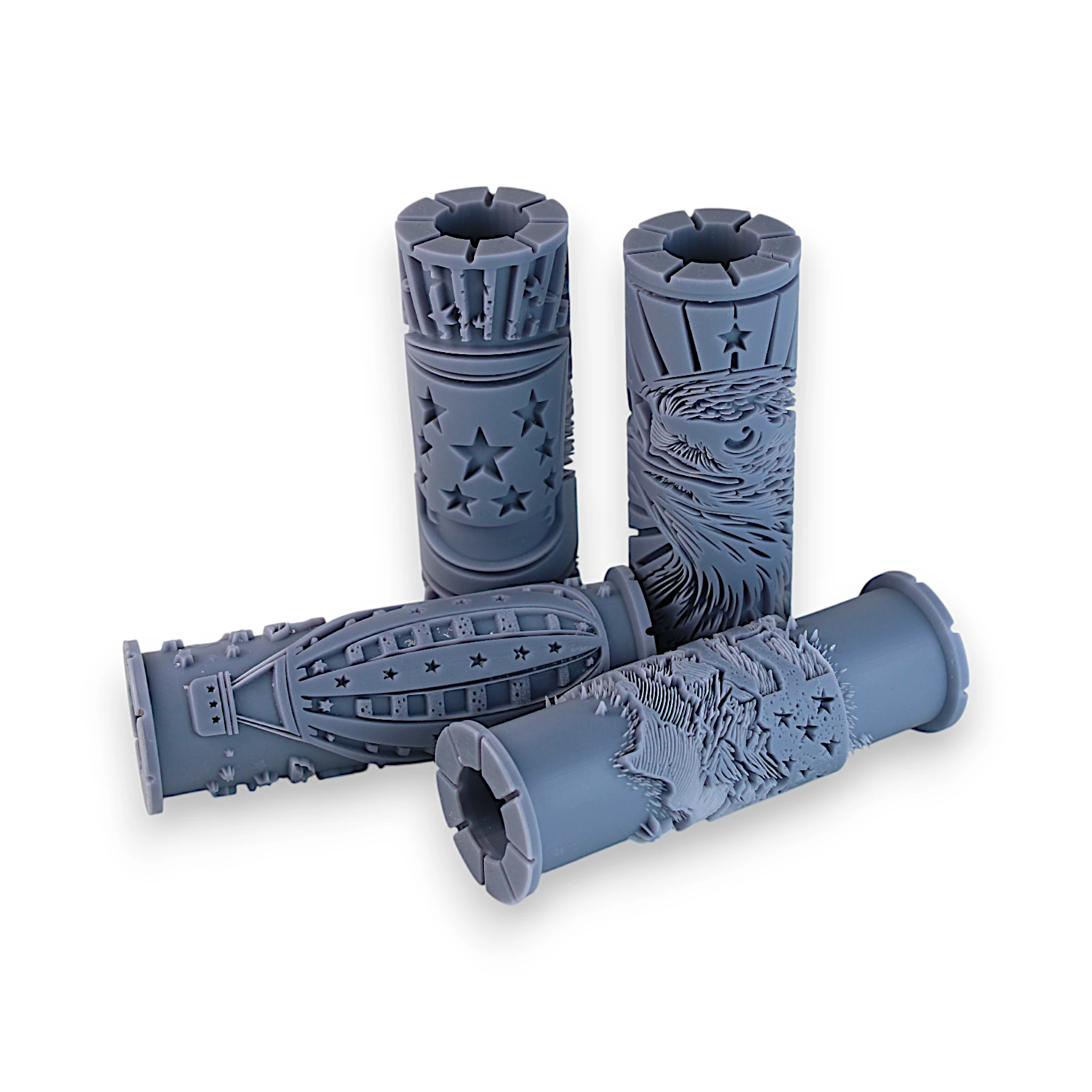 America Clay Texture Roller Set #01 - Stars & Stripes and Americana Icons (4