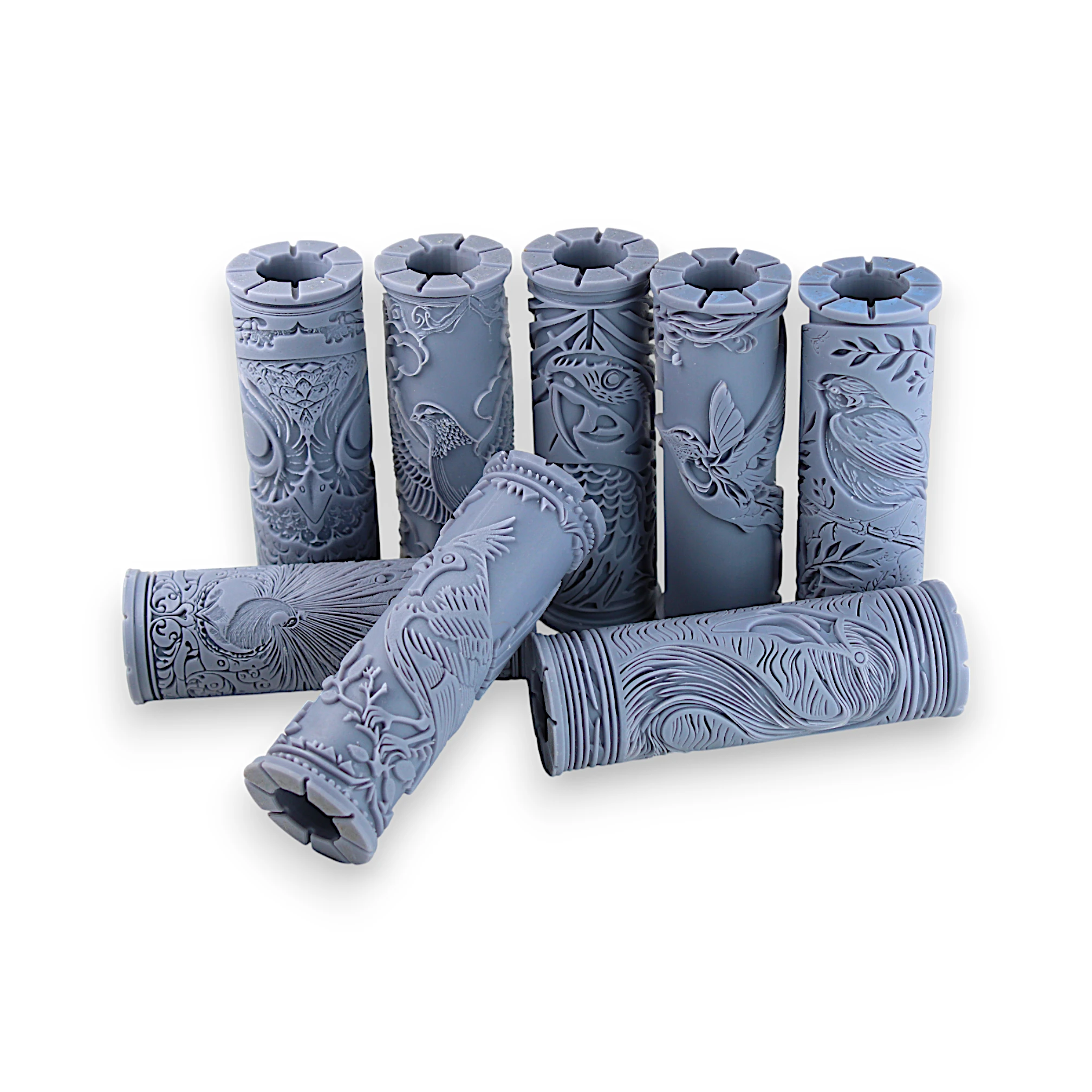 Bird Clay Texture Roller Set #01 - Backyard Bird and Tropical Bird (4