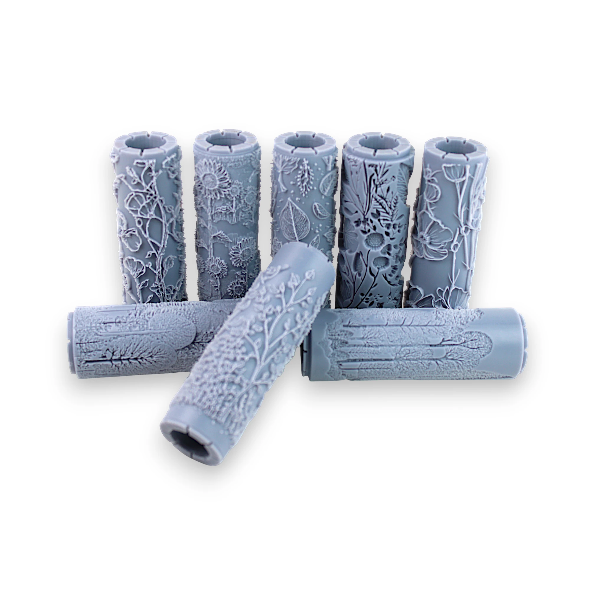Seamless Meadow Clay Texture Roller Set #01 - Field and Forest & Floral Foliage (4