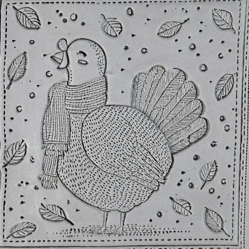 Happy Turkey Roller — clay texture roller