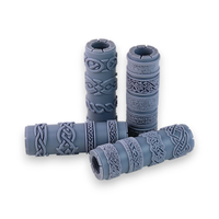 Seamless Border Clay Texture Roller Set #01 - Celtic Knotwork & Garden Reverie (4")