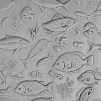 Seamless Ocean Clay Texture Roller Set #01 - Coastal Creatures & Shells and Seafloor (4")