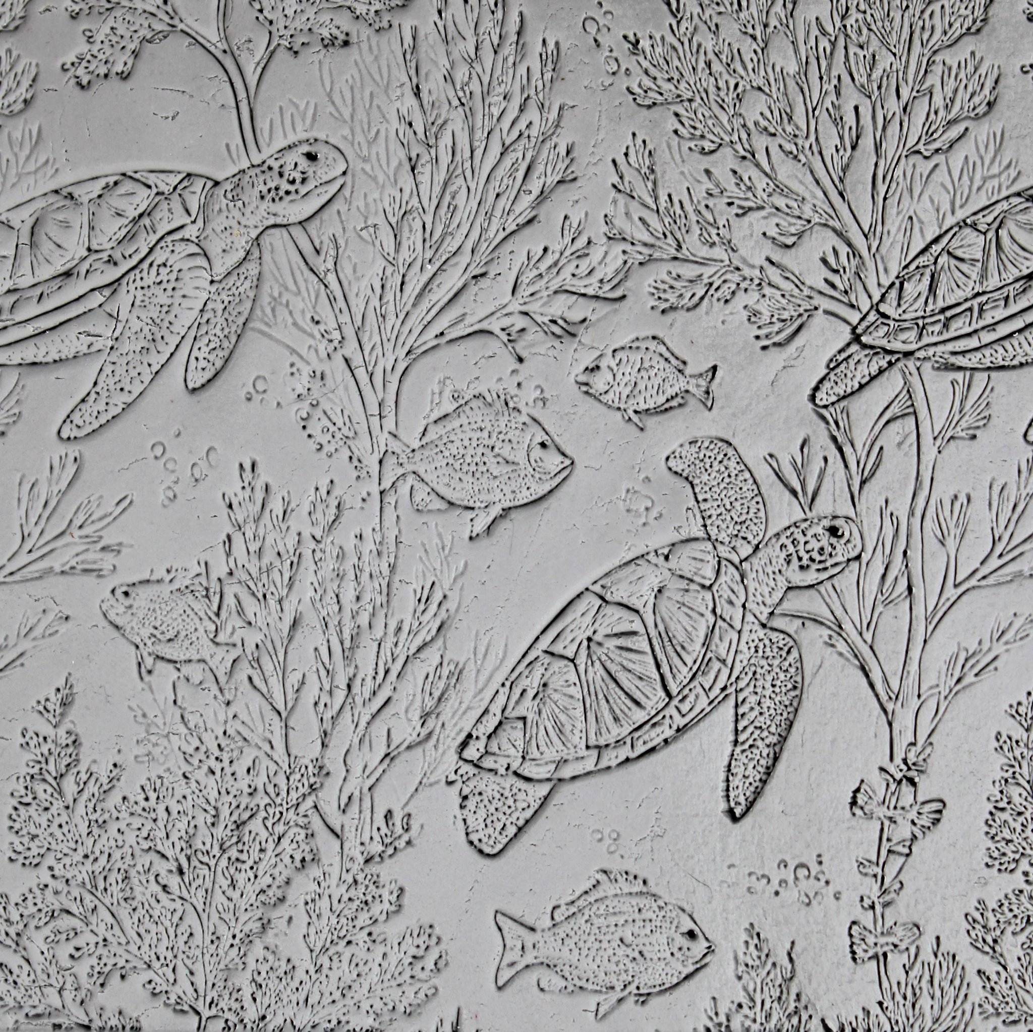 Seamless Ocean Clay Texture Roller Set #01 - Coastal Creatures & Shells and Seafloor (4