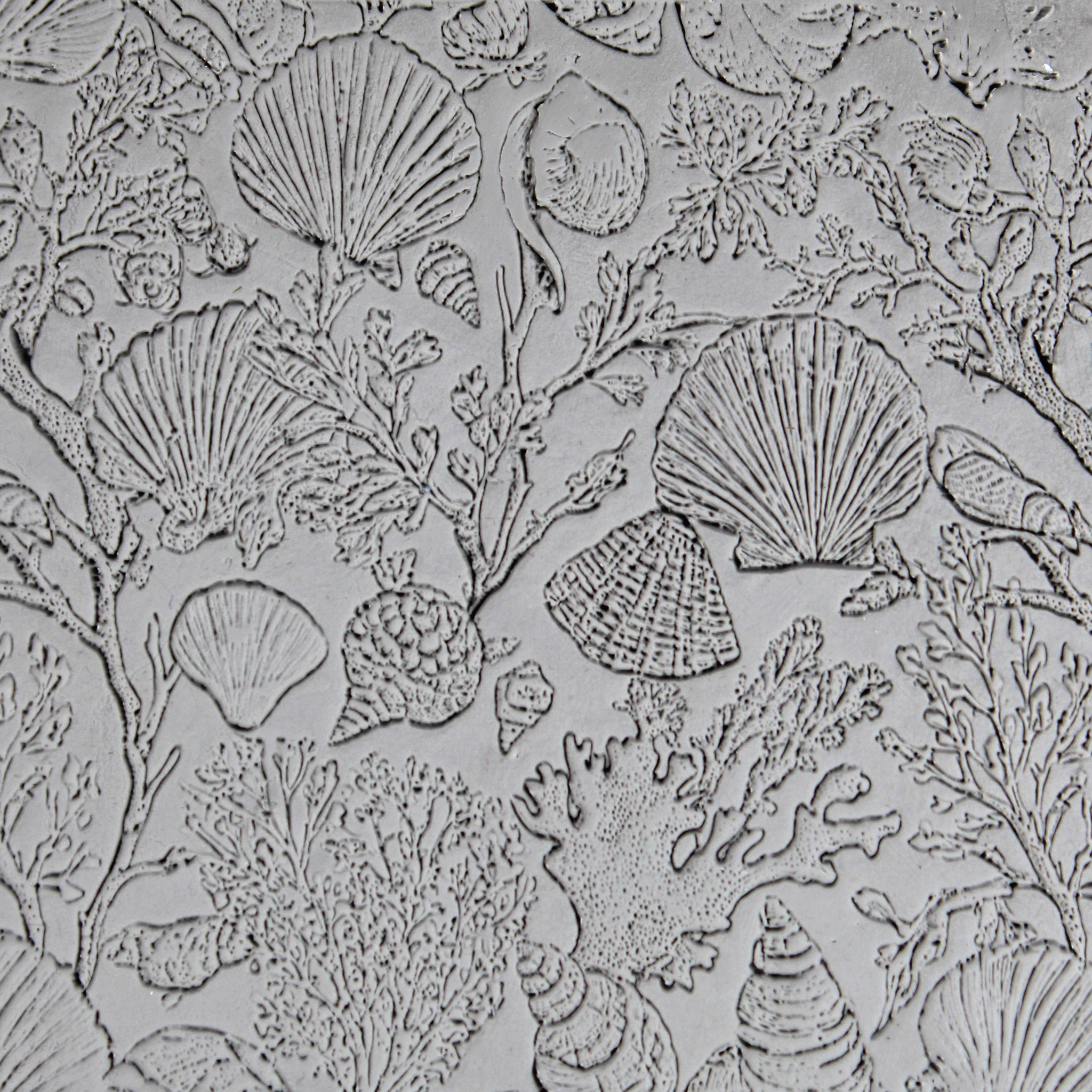 Seamless Ocean Clay Texture Roller Set #01 - Coastal Creatures & Shells and Seafloor (4