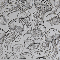 Seamless Ocean Clay Texture Roller Set #01 - Coastal Creatures & Shells and Seafloor (4")