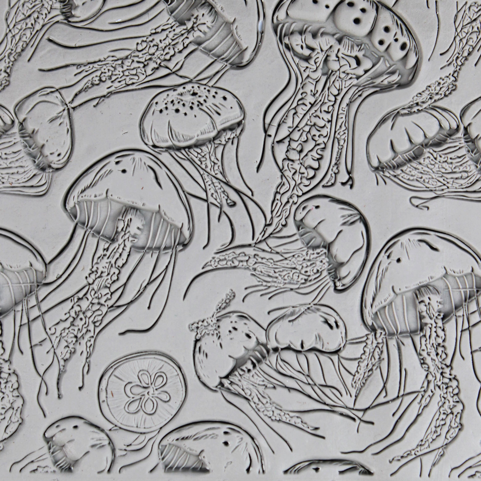 Seamless Ocean Clay Texture Roller Set #01 - Coastal Creatures & Shells and Seafloor (4