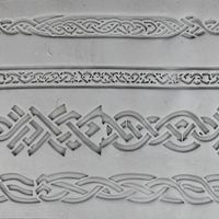Seamless Border Clay Texture Roller Set #01 - Celtic Knotwork & Garden Reverie (4")