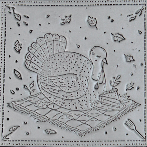 Turkey Picnic Roller — clay texture roller